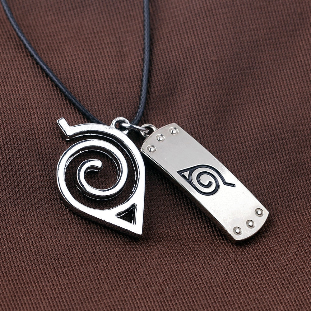 Free delivery Anime Naruto Konoha Logo Necklace Cosplay Costume Accessories Men Women Gift