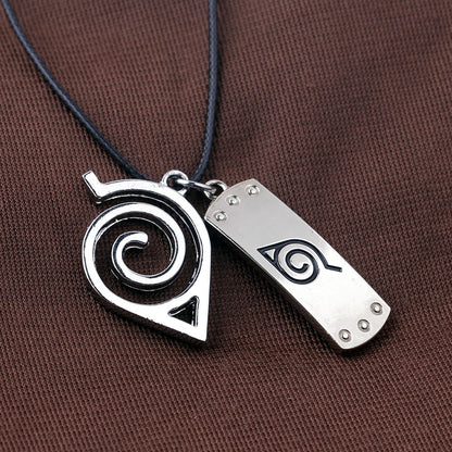 Free delivery Anime Naruto Konoha Logo Necklace Cosplay Costume Accessories Men Women Gift