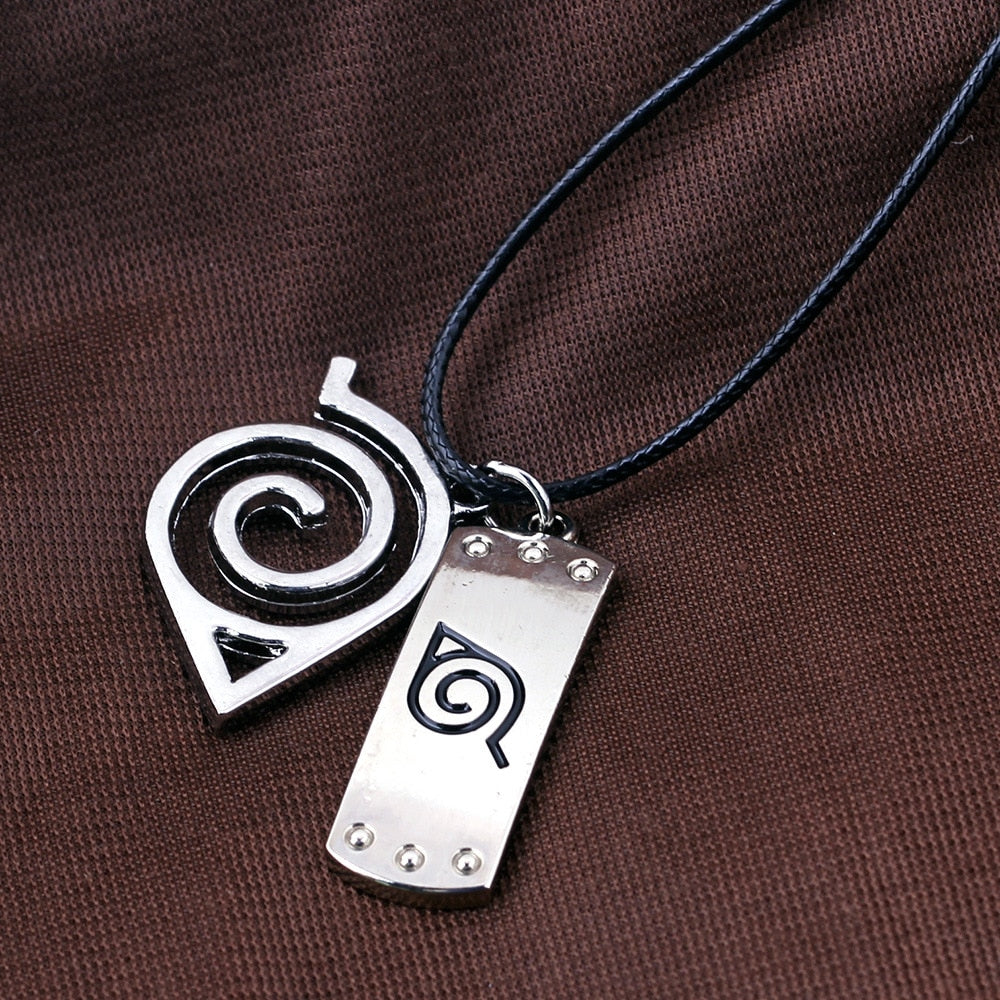 Free delivery Anime Naruto Konoha Logo Necklace Cosplay Costume Accessories Men Women Gift