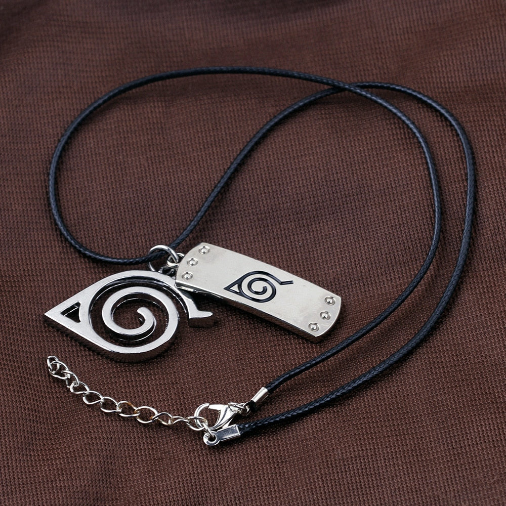 Free delivery Anime Naruto Konoha Logo Necklace Cosplay Costume Accessories Men Women Gift