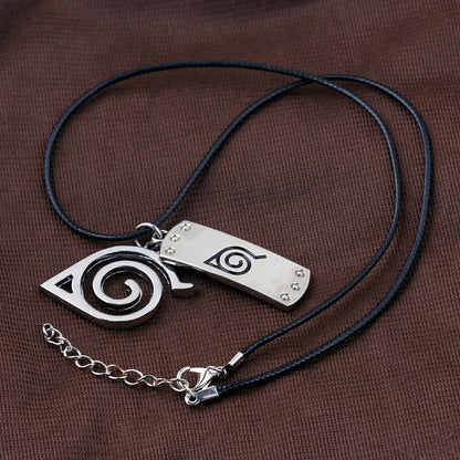 Free delivery Anime Naruto Konoha Logo Necklace Cosplay Costume Accessories Men Women Gift
