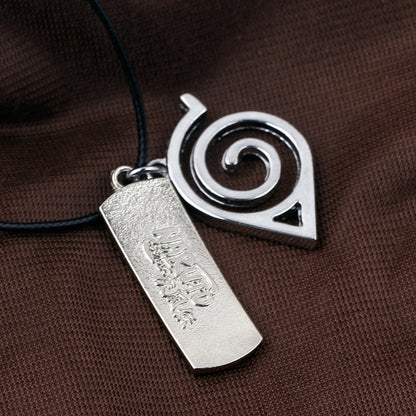 Free delivery Anime Naruto Konoha Logo Necklace Cosplay Costume Accessories Men Women Gift
