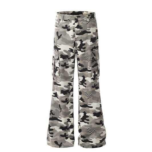 Camouflage micro flared pants for men