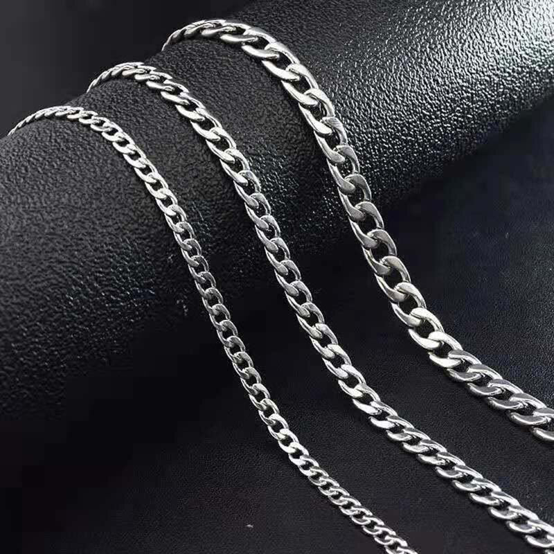 Classic Curb Stainless Steel Chain Necklaces for Women Men Hip Hop Necklace on The Neck Fashion Jewelry Accessories Friends Gift