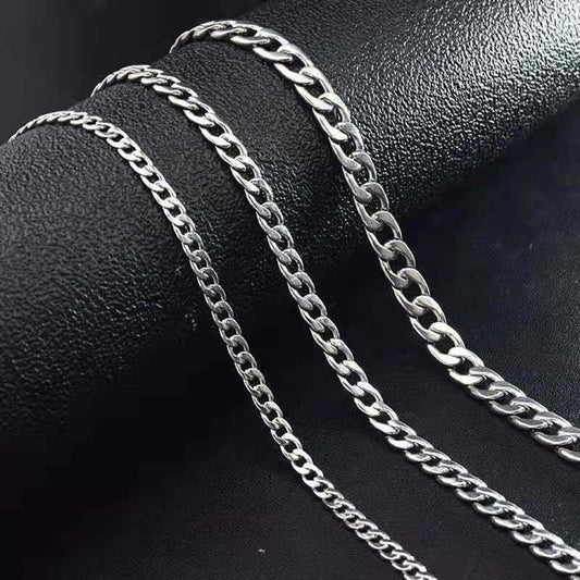 Classic Curb Stainless Steel Chain Necklaces for Women Men Hip Hop Necklace on The Neck Fashion Jewelry Accessories Friends Gift